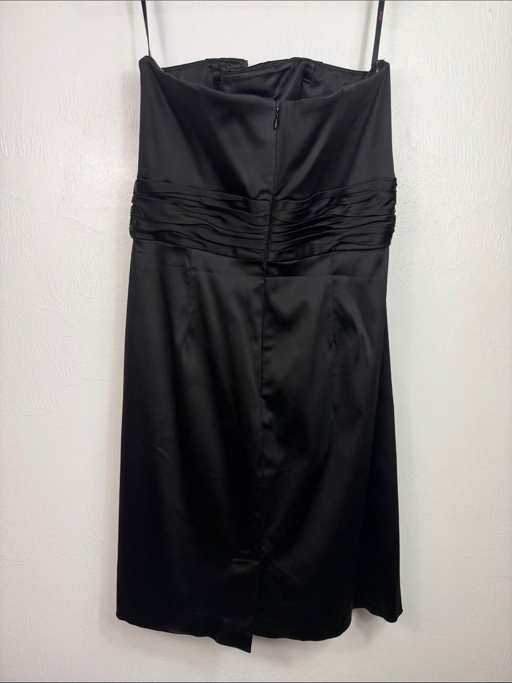 Dusk Collection Sheila Yen Black Satin Strapless Midi Dress Size 10 - Picture 3 of 7